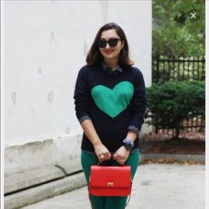 Jcrew navy heart sweater.